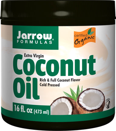 Organic Extra Virgin Coconut Oil (Extra Virgin), 16 fl oz (473 g) , Brand_Jarrow Formulas Form_Oil Size_16 Fl Oz