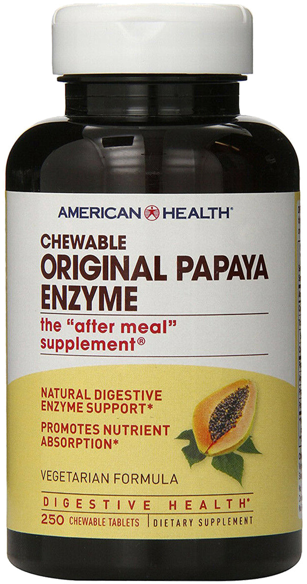 Chewable Originnal Papaya Enzyme - the "after meal" supplement®, 250 Chewable Tablets , Brand_American Health Form_Chewable Tablets Size_250 Chewables