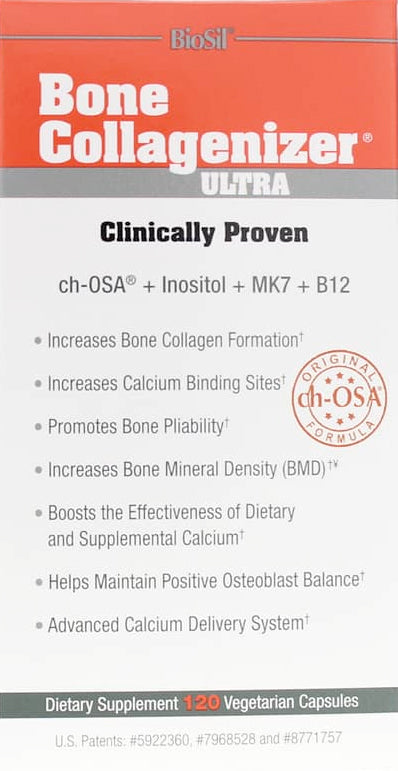 BioSil® Bone Collagenizer Ultra, 120 Vegetarian Capsules , Brand_Natural Factors Form_Vegetarian Capsules Size_120 Caps