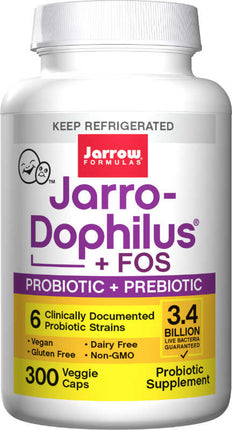 Jarro-Dophilus + FOS, 3.4 Billion CFU, 300 Veggie Caps , Brand_Jarrow Formulas Form_Veggie Caps Size_300 Caps