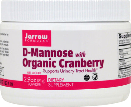 D-Mannose with Organic Cranberry, 2.9 Oz (81 g) Powder , Brand_Jarrow Formulas Form_Powder Size_2.9 Oz