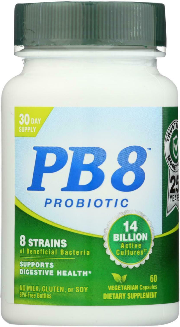 PB8™ Probiotic with 8 Strains, 14 Billion Active Cultures, 60 Vegetarian Capsules , Brand_Nutrition Now Form_Vegetarian Capsules Size_60 Caps