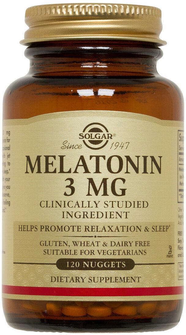 Melatonin, 3 mg, 120 Nuggets , Brand_Solgar Form_Nuggets Potency_3 mg Size_120 Count