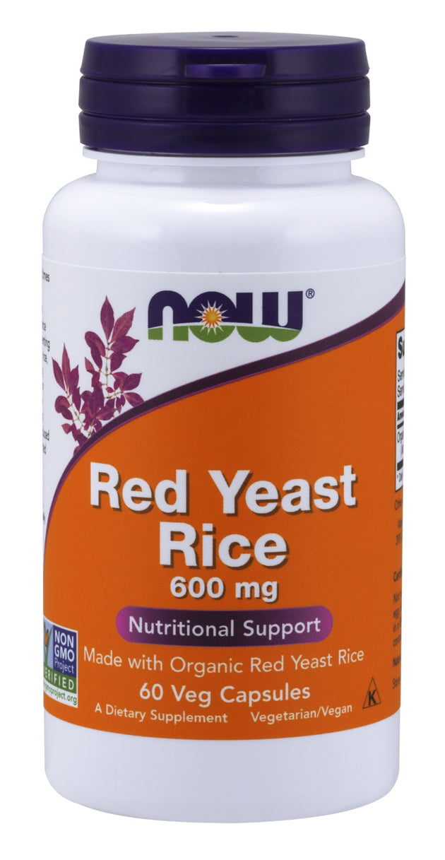 Red Yeast Rice 600 mg, 60 Veg Capsules , Brand_NOW Foods Form_Veg Capsules Potency_600 mg Size_60 Caps