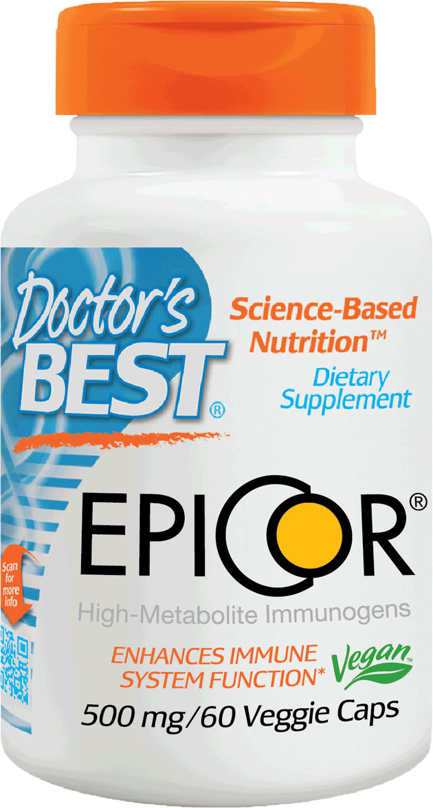 EpiCor® 500 mg, 60 Vegetarian Capsules , Brand_Doctor's Best Form_Vegetarian Capsules Potency_500 mg Size_60 Caps