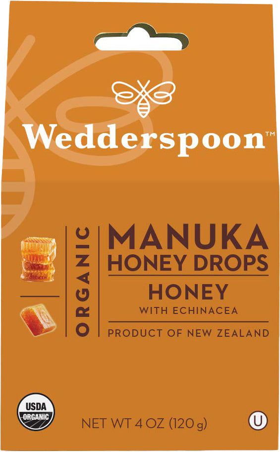 Organic Manuka Honey Drops, Honey with Echinacea, 4 Oz (120 g) Drops