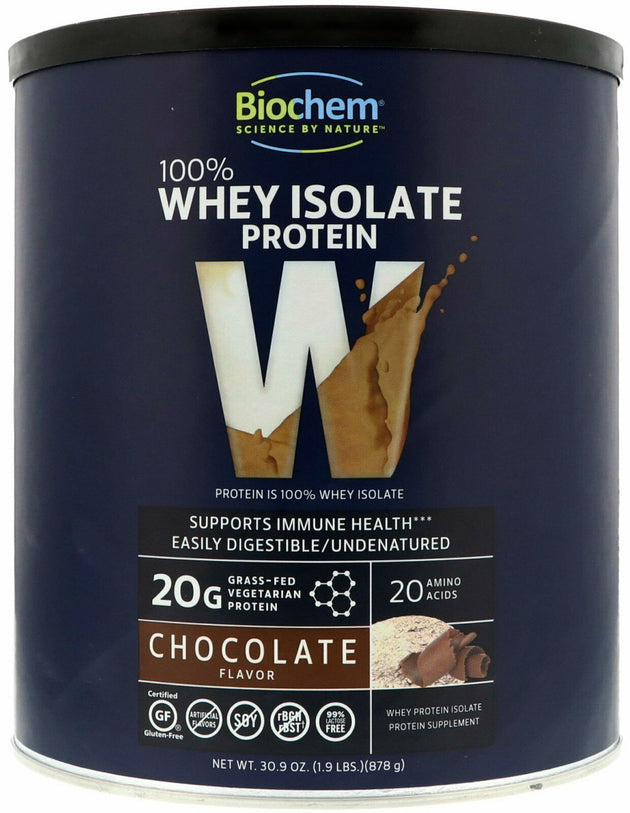 100% Grass-Fed Whey Isolate Protein, 20 g, Chocolate Flavor, 30.9 Oz (1.9 Lbs) (878 g) Powder , 20% Off - Everyday [On]