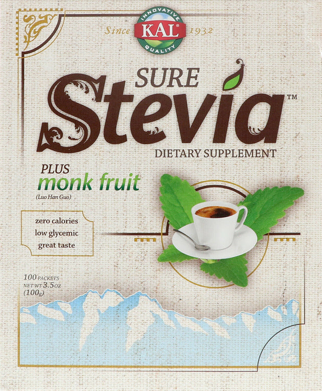 Sure Stevia with Plus Monk Fruit, 100 Packets - 3.5 Oz (100 g)