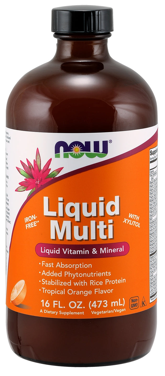 Liquid Multi, Tropical Orange Flavor, 16 fl oz. , Brand_NOW Foods Flavor_Orange Form_Liquid Size_16 Fl Oz