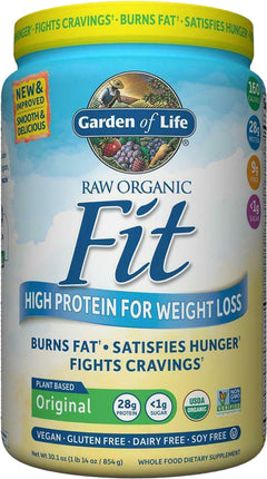 Raw Organic Fit Plant Based Protein, 28 g of Protein, Original Flavor, 30.1 Oz (854 g) Powder , Brand_Emerson Ecologics Flavor_Original Form_Powder Potency_28 g Size_30.1 Oz