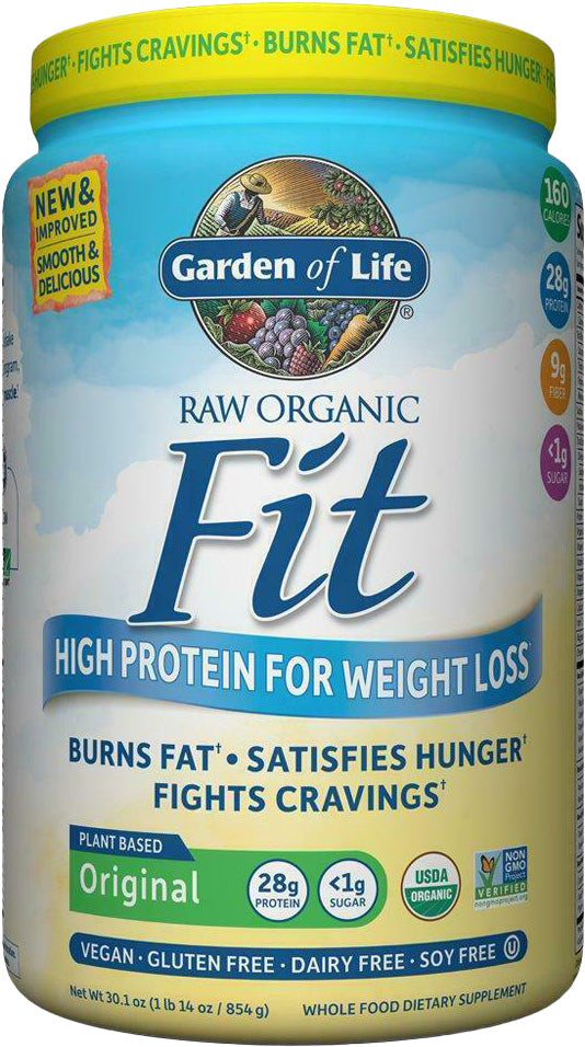 Raw Organic Fit Plant Based Protein, 28 g of Protein, Original Flavor, 30.1 Oz (854 g) Powder , Brand_Emerson Ecologics Flavor_Original Form_Powder Potency_28 g Size_30.1 Oz