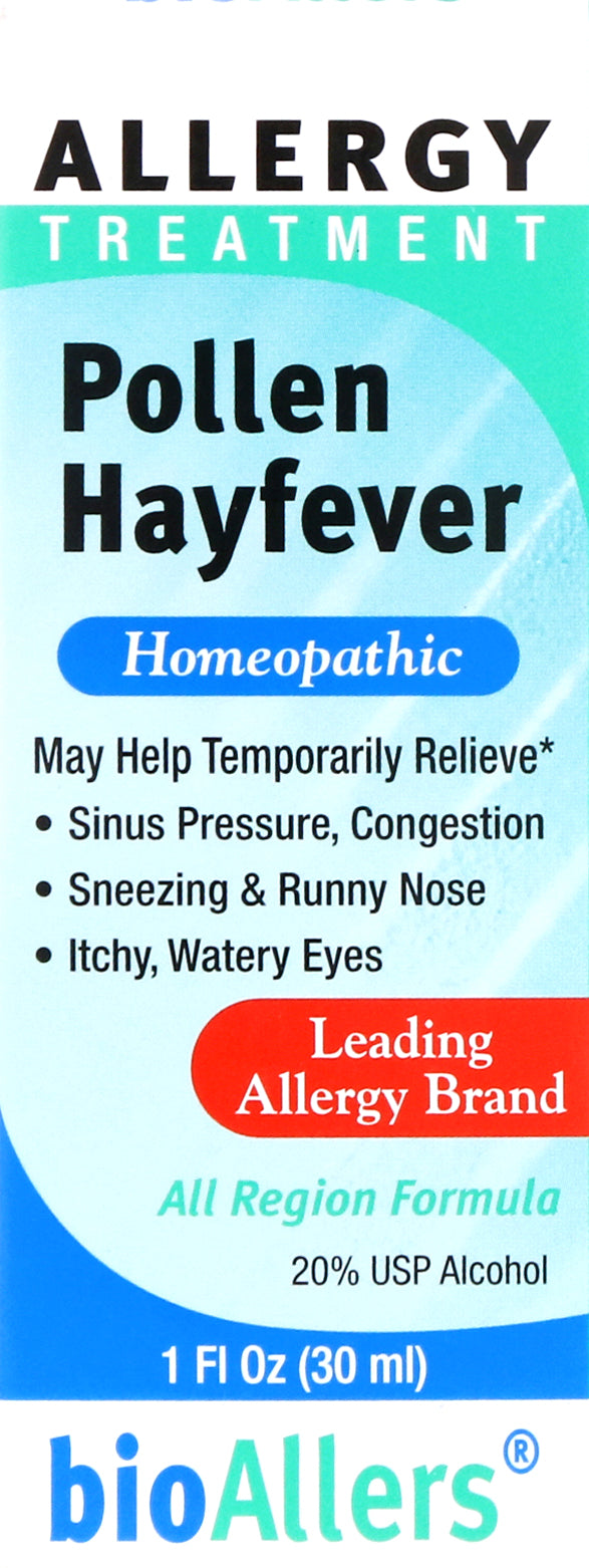 bioAllers® Allergy Treatment - Pollen Hayfever - All Region Formula, 1 Fl Oz (30 mL) Liquid , Brand_Natra Bio Form_Liquid Size_1 Fl Oz