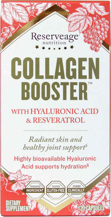 Collagen Booster with Hyaluronic Acid and Resveratrol, 120 Capsules