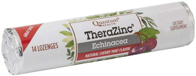 TheraZinc Echinacea Roll with Zinc, Cherry Mint Flavor, 14 Lozenges , Brand_Quantum Flavor_Cherry Mint Form_Lozenges Size_14 Lozenges