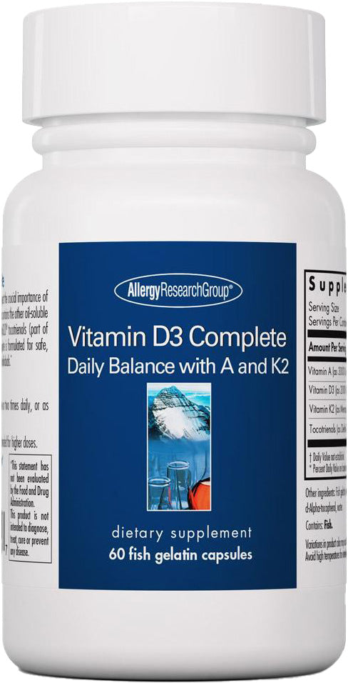 Vitamin D3 Complete, 60 Fish Gelatin Capsules , Brand_Allergy Research Group