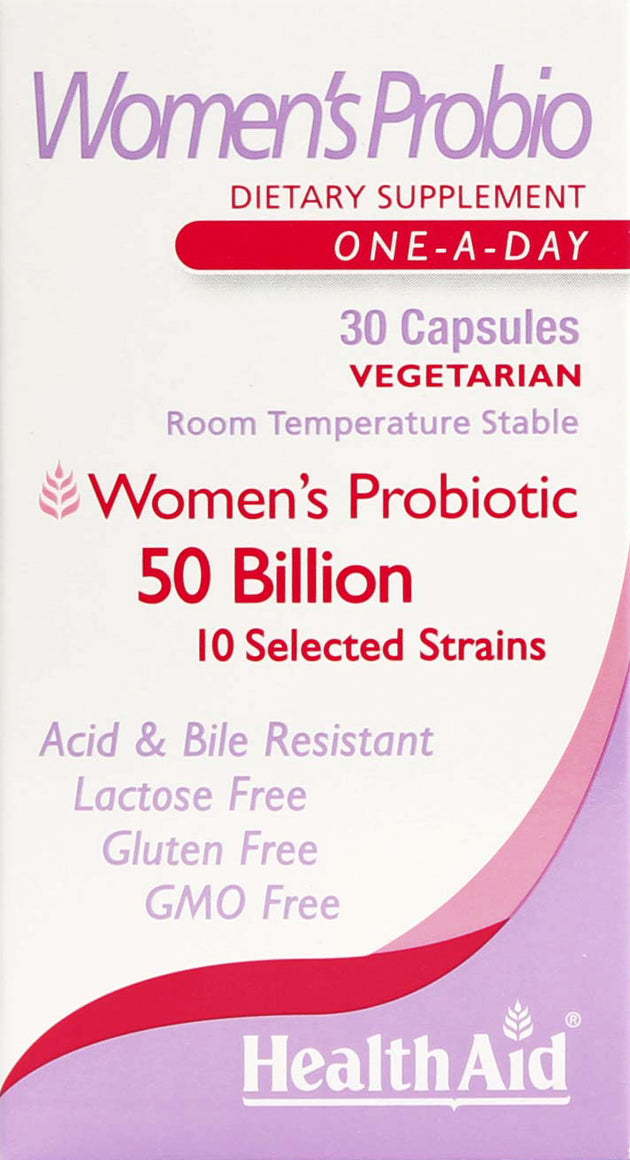 Women's Probio, 50 Billion Cultures & 10 Selected Strains, 30 Capsules , Brand_Health Aid America Form_Capsules Size_30 Caps