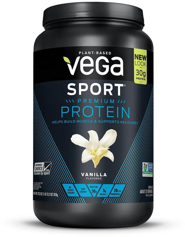 Vega Sport® Premium Protein, Vanilla Flavor, 20 Servings, 1 lb 13.2 oz (828 g) , Brand_Vega Flavor_Vanilla Form_Powder Size_13 Oz