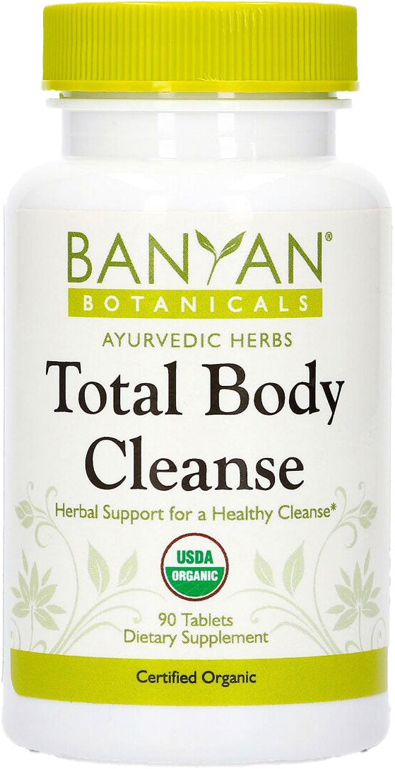 Total Body Cleanse (Organic), 500 mg, 90 Tablets , Ayurveda Ayurveda Rasa_Bitter Ayurveda Rasa_Pungent Ayurveda Rasa_Sour Ayurveda Vipaka_Sweet Ayurveda Virya_Mildly Cooling Brand_Banyan Botanicals Form_Tablets Size_90 Tablets