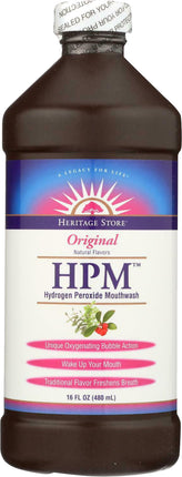 Hydrogen Peroxide Mouthwash, Natural Flavors, 16 Fl Oz (480 mL) Liquid , Brand_Heritage Store Form_Liquid Size_16 Fl Oz