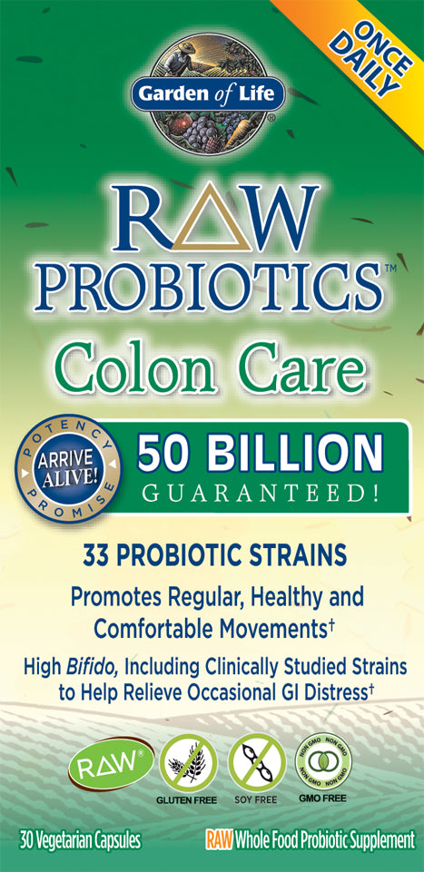 Raw Probiotics™ Colon Care, 30 Vegetarian Capsules , Brand_Garden of Life Form_Vegetarian Capsules Size_30 Caps
