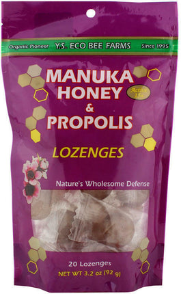 Manuka Honey & Propolis, 20 Lozenges , Brand_Ys Oganic Bee Farm Form_Lozenges Size_20 Caps