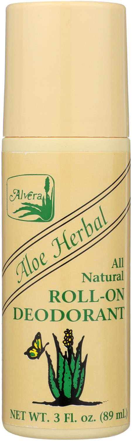 All Natural Roll-On Deodorant with Aloe, Herbal Fragrance, 3 Fl Oz (89 mL) Roll-On , Brand_Alvera Form_Roll-On Size_3 Oz