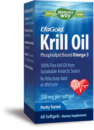 Krill Oil 500 mg, 60 Softgels , Brand_Nature's Way Form_Softgels Potency_500 mg Size_60 Softgels