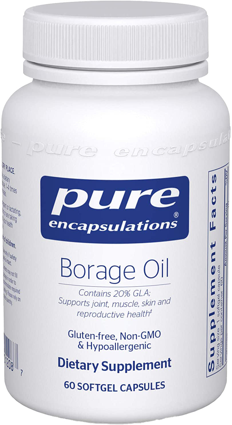 Borage Oil, 1000 mg, 60 Softgel Capsules , Brand_Pure Encapsulations softgels