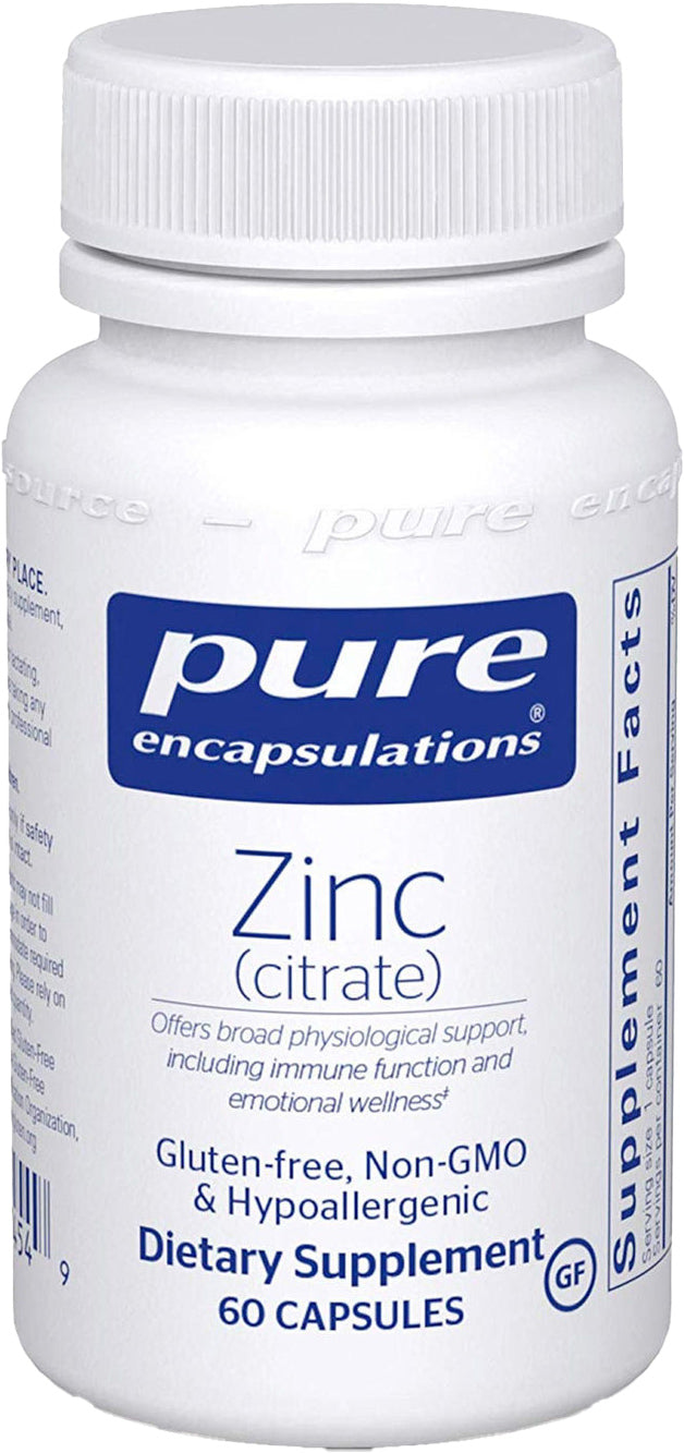 Zinc (citrate), 30 mg, 60 Capsules , Brand_Pure Encapsulations