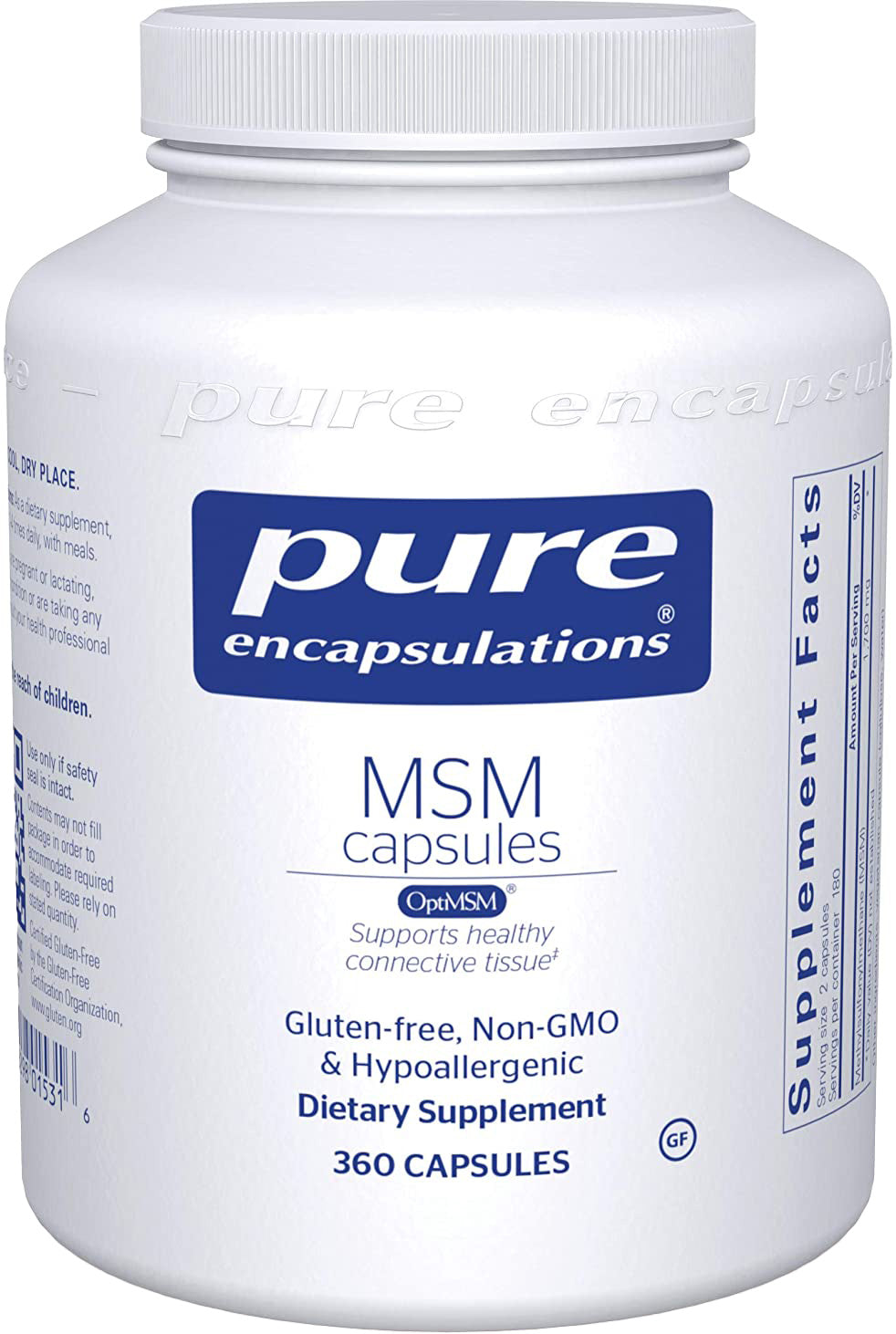 MSM capsules with OptiMSM®, 1700 mg, 360 Capsules , Brand_Pure Encapsulations caps
