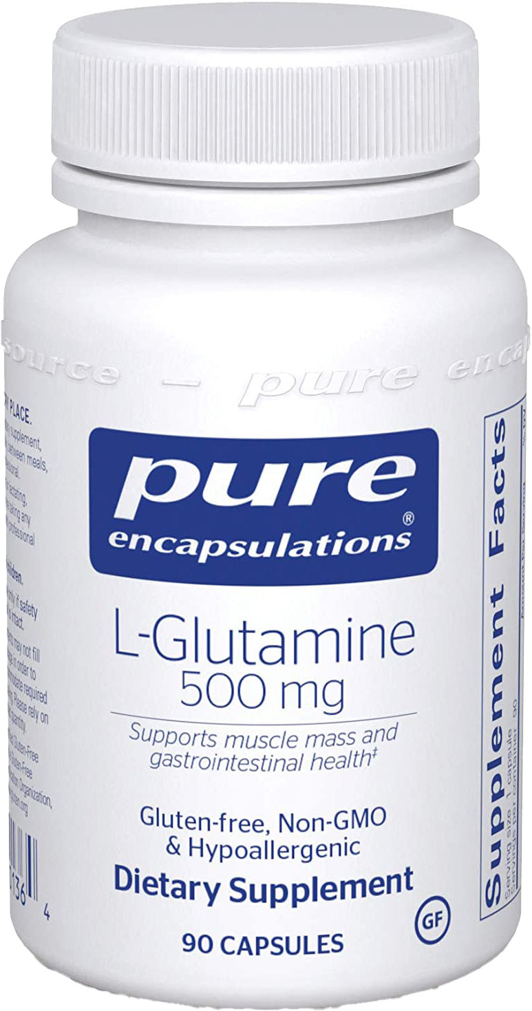 L-Glutamine, 500 mg, 90 Capsules , Brand_Pure Encapsulations caps