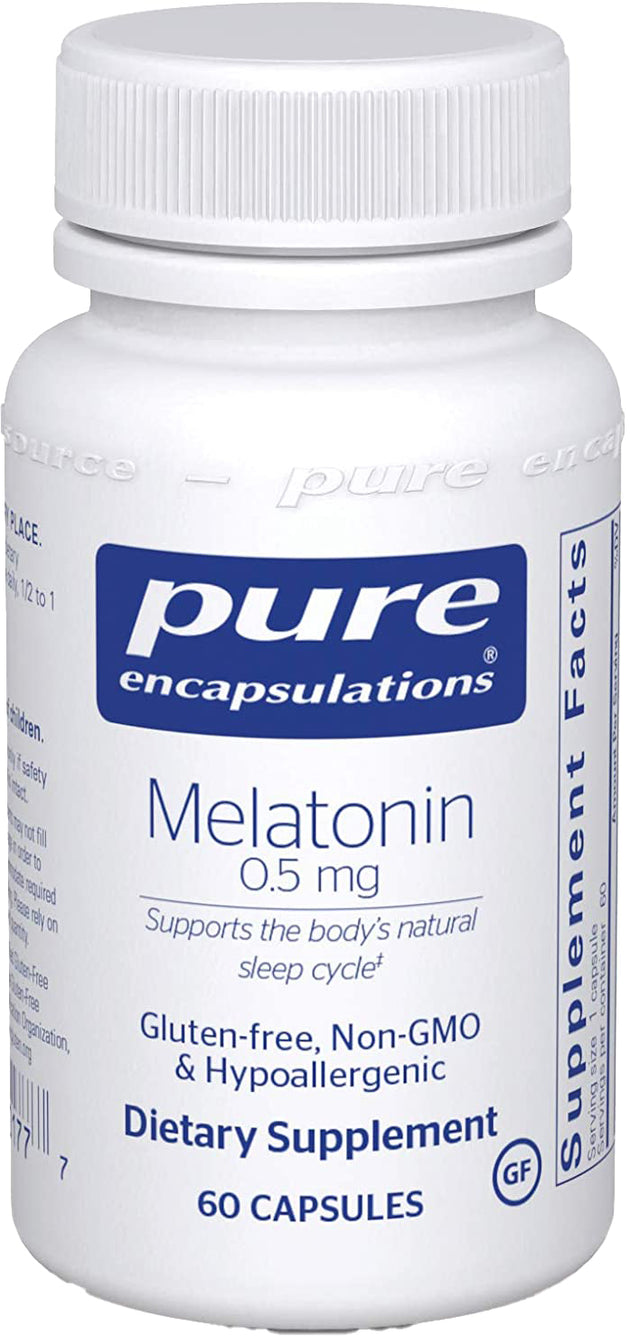 Melatonin, 0.5 mg, 60 Capsules , Brand_Pure Encapsulations
