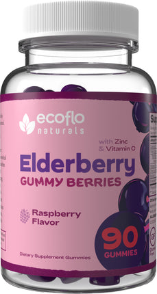 Elderberry Gummies, 100 mg of Elderberry, 90 Gummies