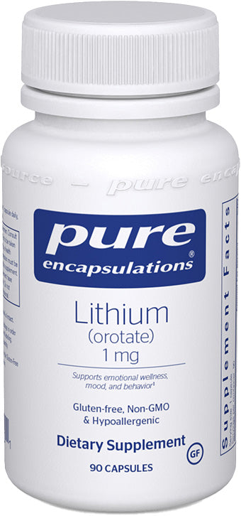 Lithium (orotate), 1 mg, 90 Capsules , Brand_Pure Encapsulations caps Emersons
