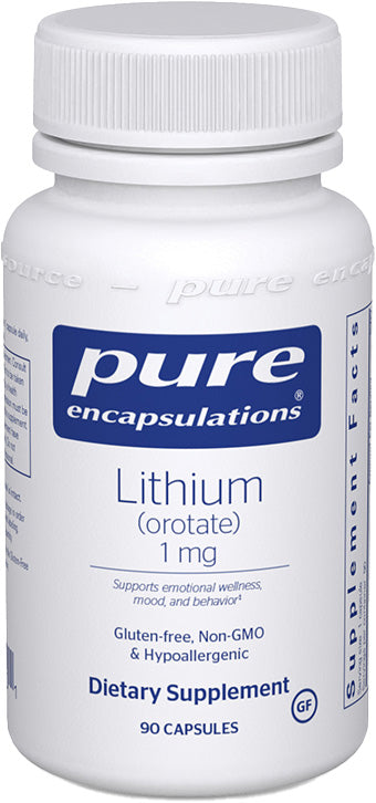 Lithium (orotate), 1 mg, 90 Capsules , Brand_Pure Encapsulations Emersons