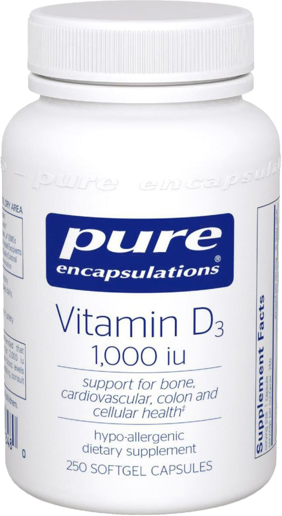 Vitamin D3, 25 mcg (1000 IU), 250 Softgels , Brand_Pure Encapsulations Emersons
