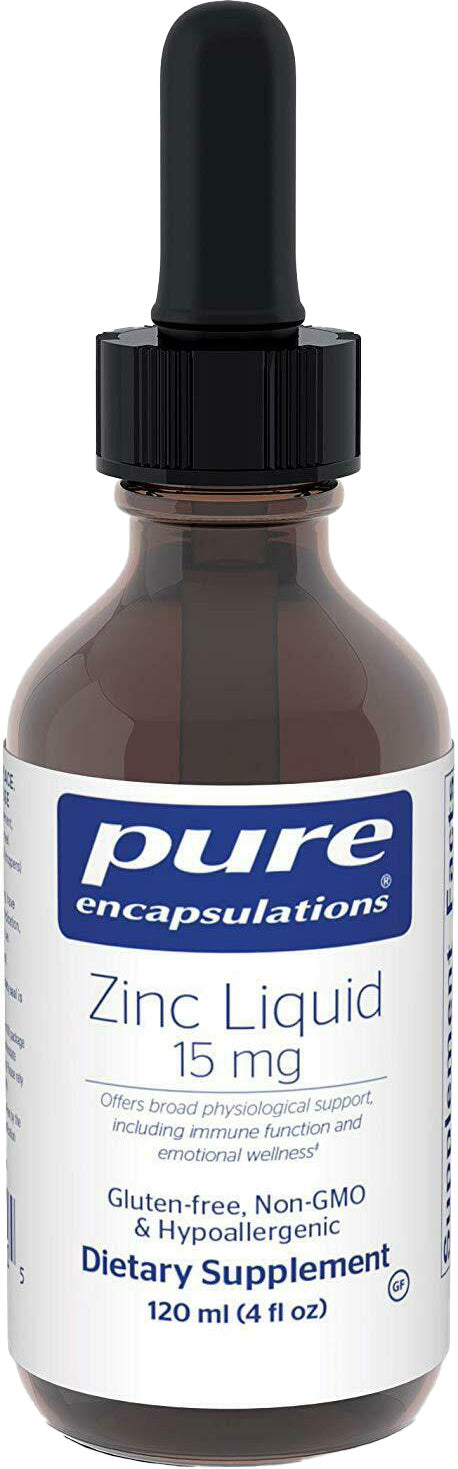 Zinc Liquid, 15 mg, 4 Fl Oz (120 mL) Liquid , Brand_Pure Encapsulations Emersons