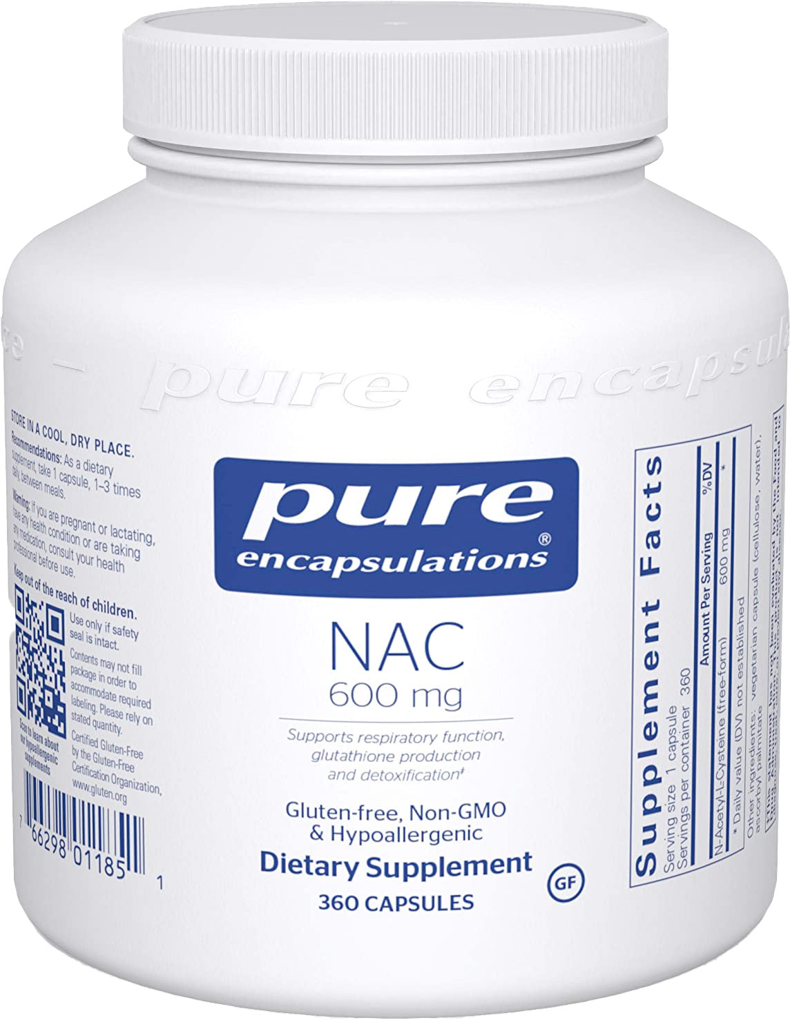 NAC, 600 mg, 360 Capsules , Brand_Pure Encapsulations caps Emersons Form_Capsules Requires Consultation Size_360 Capsules