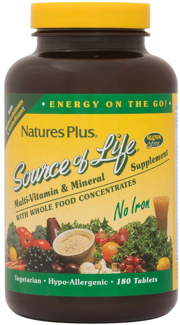 Source of Life® Mini-Tabs No Iron, 180 Tablets , Brand_Nature's Plus Form_Tablets Size_180 Tabs