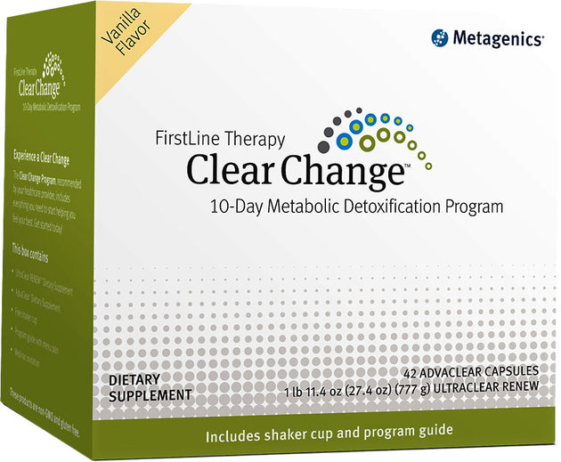 FirstLine Therapy Clear Change™ 10-Day Metabolic Detox Program, Vanilla Flavor, 1 Lb 11.4 Oz (777 g) Powder with 42 Advaclear Capsules ,