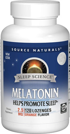 Melatonin 2.5 mg Sublingual Orange, 120 Tablets , Brand_Source Naturals Form_Tablets Potency_2.5 mg Size_120 Tabs