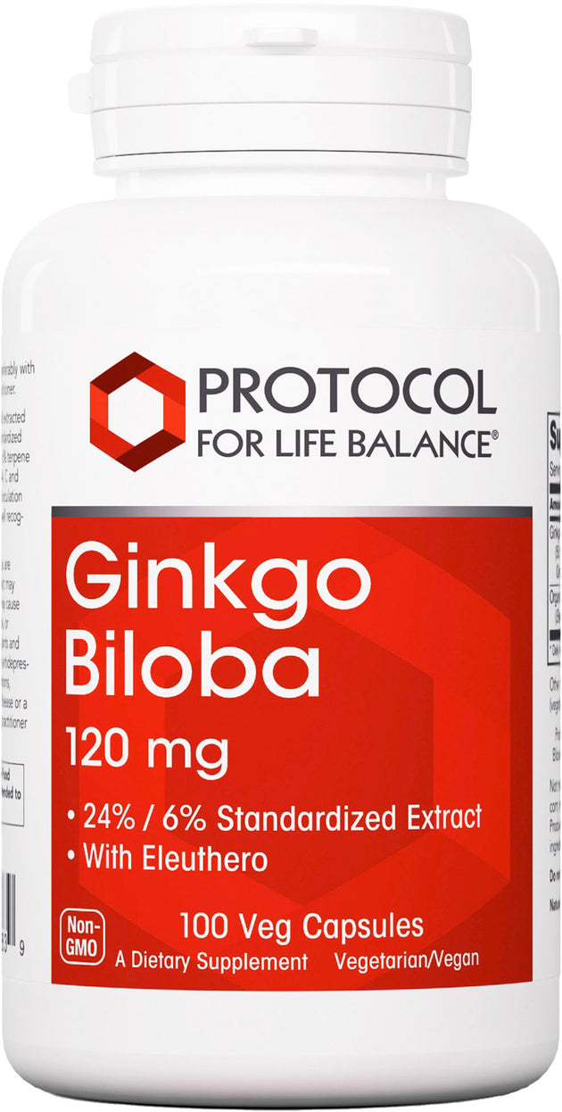 Ginkgo Biloba, 120 mg, 100 Vegetarian Capsules , Brand_Protocol for Life Balance Form_Vegetarian Capsules Potency_120 mg