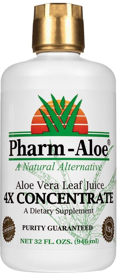 Aloe Vera Leaf Juice 4x Concentrate, 32 Fl Oz (946 mL) Liquid , Brand_Pharm Aloe Form_Liquid Size_32 Fl Oz