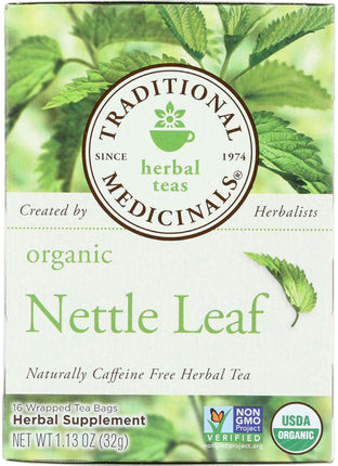 Organic Nettle Leaf, 1.13 Oz (32 g) - 16 Tea Bags , Brand_Traditional Medicinals Teas Form_Tea Bags Size_16 Count