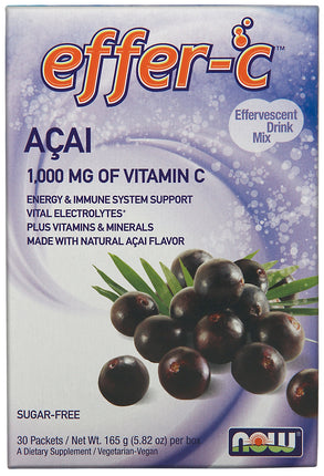 Effer-C Acai Berry Packets, 30 Packets , Brand_NOW Foods Form_Powder Packets Size_30 Counnt