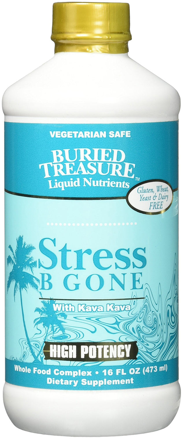 Stress B Gone with Kava Kava, 16 Fl Oz (473 mL) Liquid , Brand_Buried Treasure Flavor_Natural Form_Liquid Size_16 Fl Oz