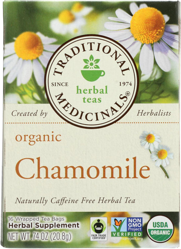 Organic Chamomile, 0.74 Oz (20.8 g) - 16 Tea Bags , Brand_Traditional Medicinals Teas Form_Tea Bags Size_16 Count