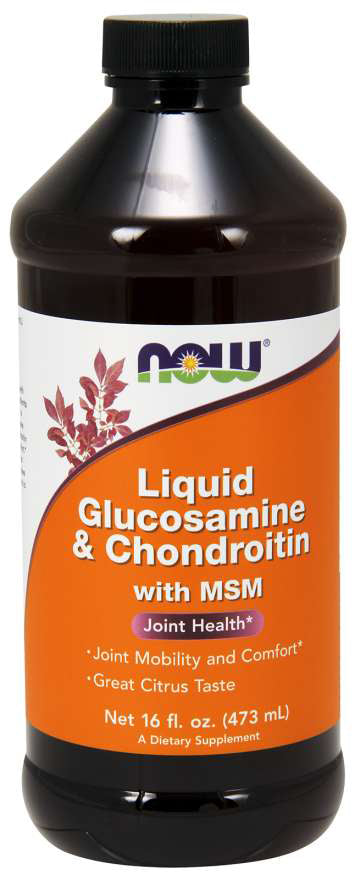 Glucosamine & Chondroitin with MSM Liquid, 16 Fl Oz , Brand_NOW Foods Form_Liquid Size_16 Fl Oz