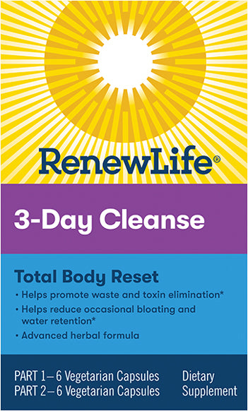 3-Day Cleanse Total-Body Reset, 12 Vegetable Capsules , Brand_Renew Life Form_Vegetable Capsules Size_12 Caps