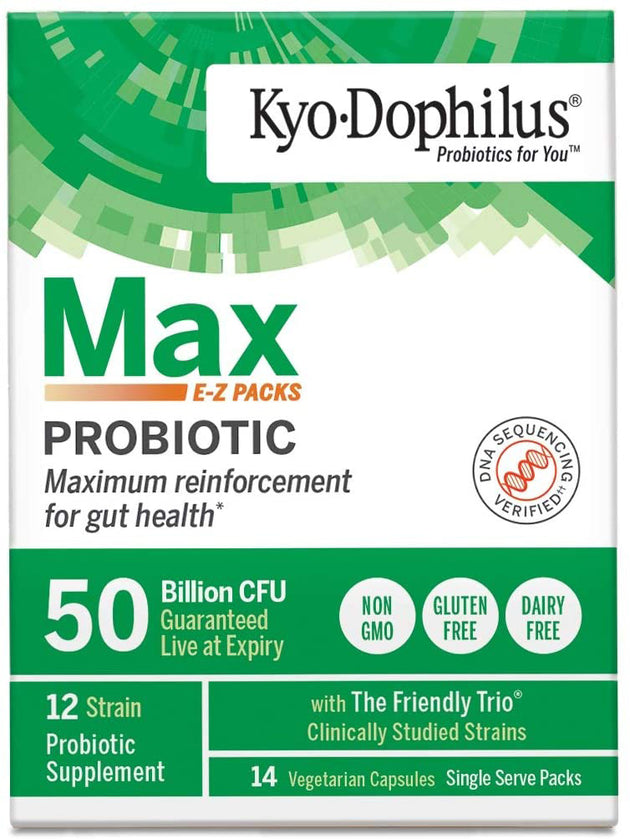 Max Probiotic E-Z Packs, 50 Billion CFU with 12 Strains, 14 Vegetarian Capsules , 20% Off - Everyday [On]